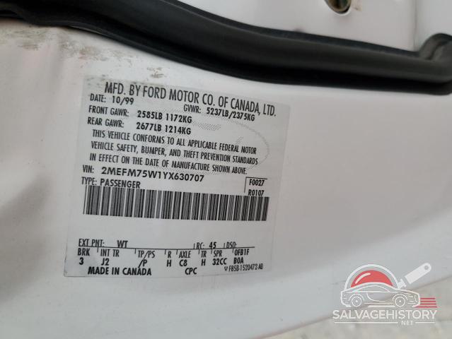 2MEFM75W1YX630707 2000 MERCURY GRMARQUIS photo no. 12