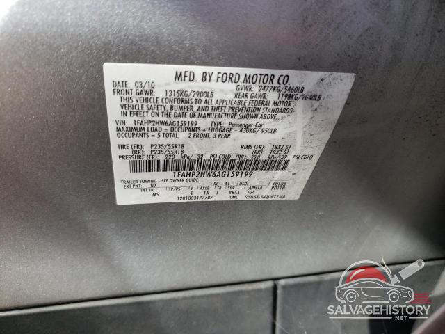 1FAHP2HW6AG159199 2010 FORD TAURUS photo no. 12