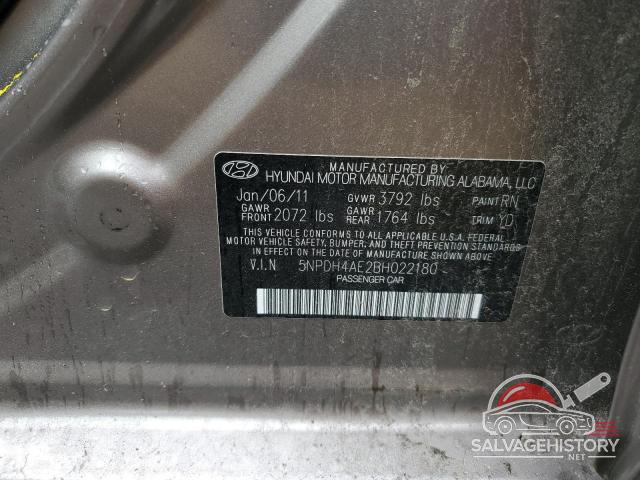 5NPDH4AE2BH022180 2011 HYUNDAI ELANTRA photo no. 12