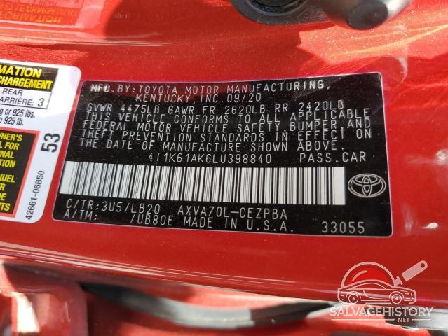 4T1K61AK6LU398840 2020 TOYOTA CAMRY photo no. 12