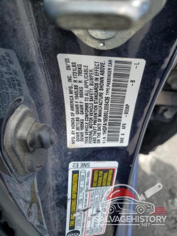 1HGFA16586L008436 2006 HONDA CIVIC photo no. 12