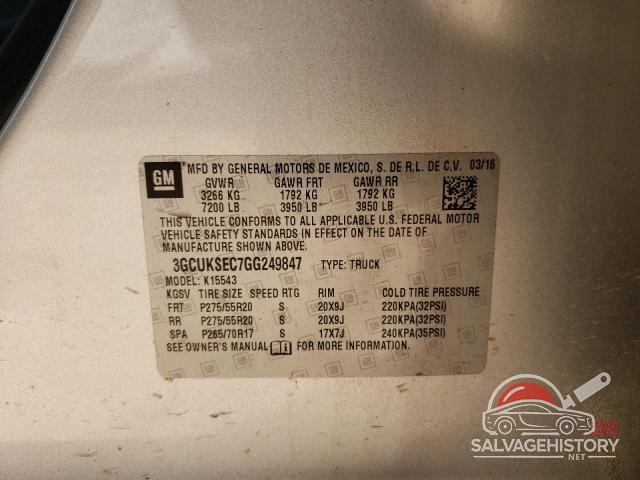 3GCUKSEC7GG249847 2016 CHEVROLET ALL Models photo no. 12