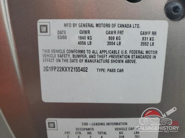 2G1FP22KXY2155402 2000 CHEVROLET CAMARO photo no. 12