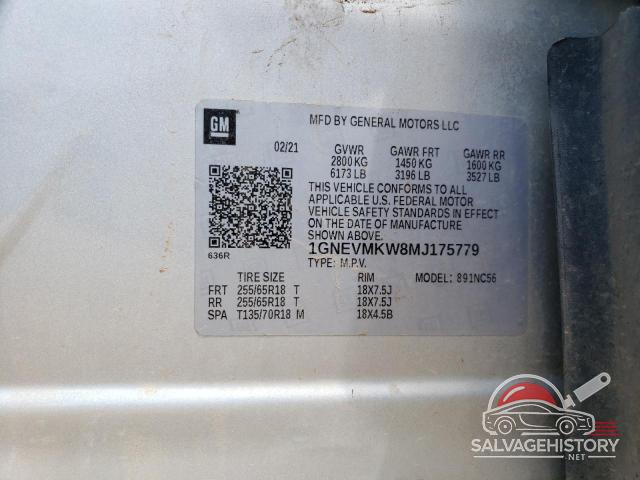 1GNEVMKW8MJ175779 2021 CHEVROLET TRAVERSE photo no. 13
