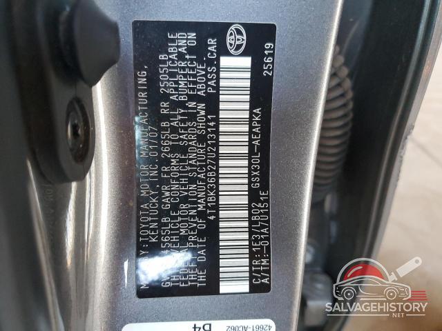4T1BK36B27U213141 2007 TOYOTA AVALON photo no. 12