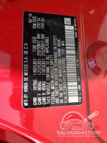 3CZRU5H55LM700682 2020 HONDA HR-V photo no. 12