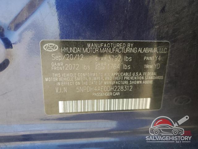 5NPDH4AE0DH228312 2013 HYUNDAI ELANTRA photo no. 12
