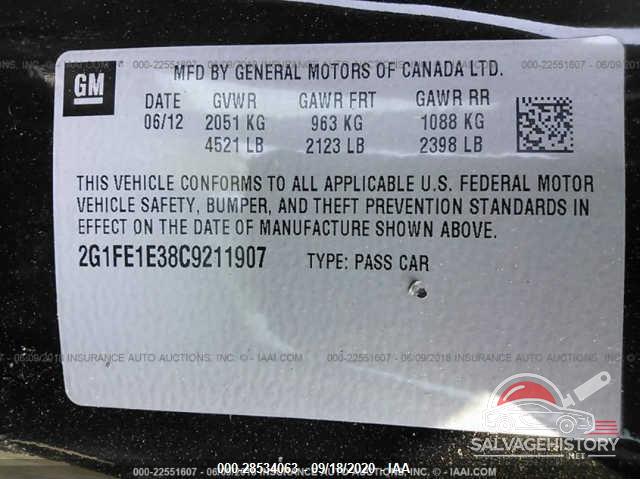 2G1FE1E38C9211907 2012 CHEVROLET CAMARO photo no. 9