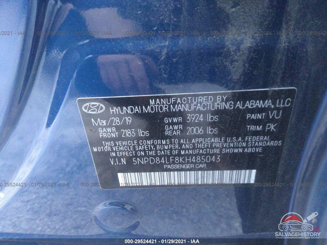 5NPD84LF8KH485043 2019 HYUNDAI ELANTRA photo no. 9