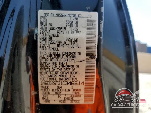 1N6ED26T31C346614 2001 NISSAN FRONTIER photo no. 12