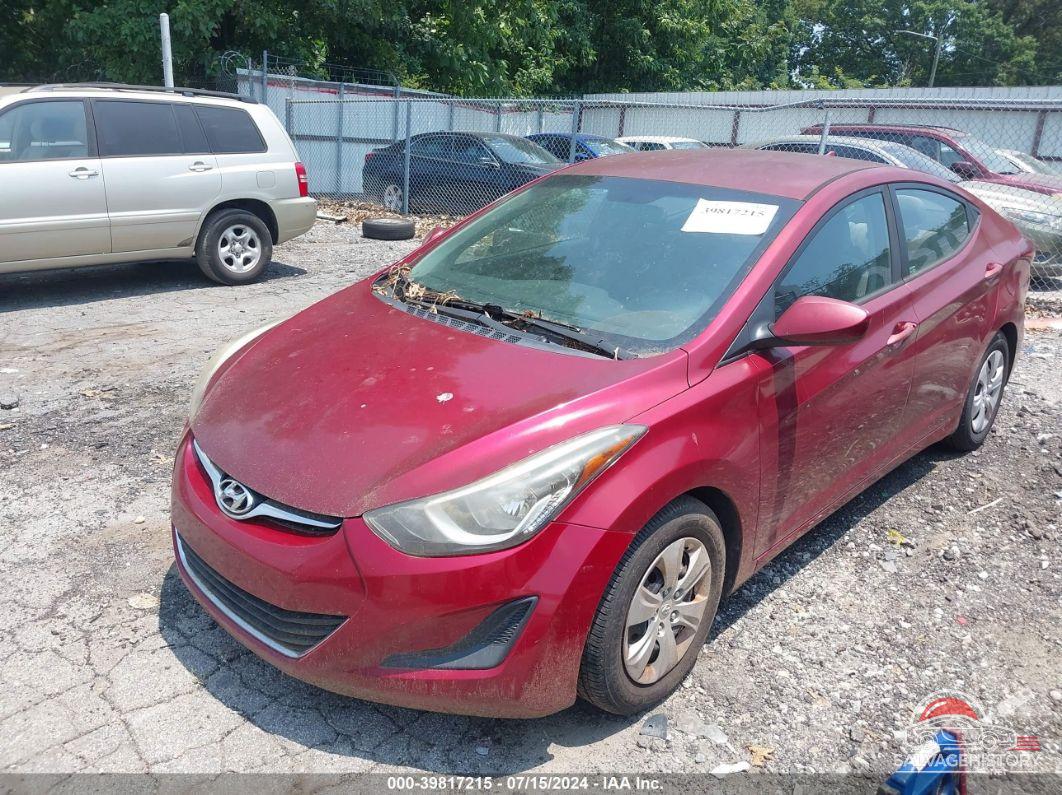 5NPDH4AE2GH743347 2016 HYUNDAI ELANTRA photo no. 2