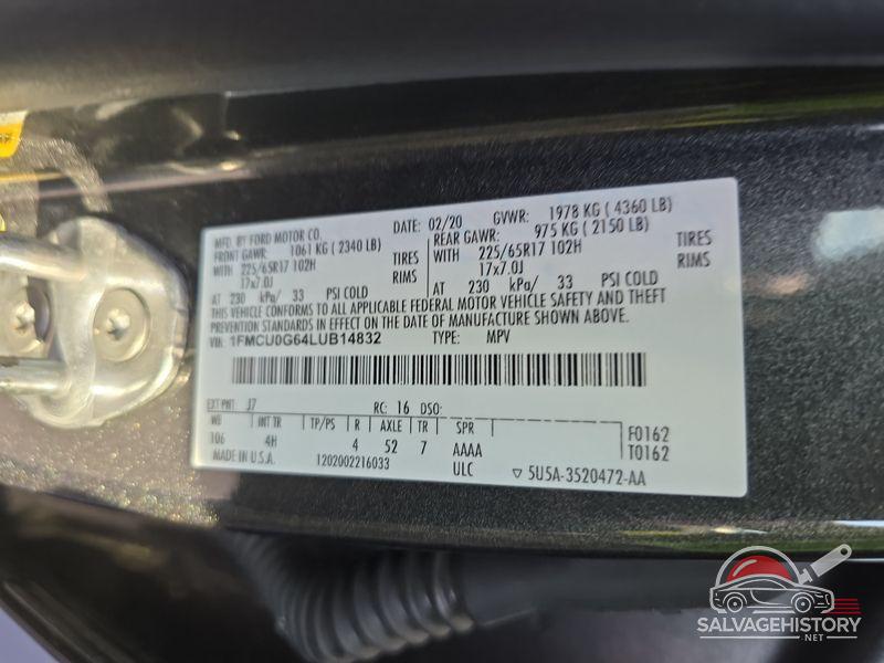 1FMCU0G64LUB14832 2020 FORD ESCAPE photo no. 2