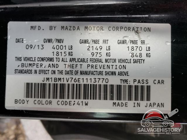 JM1BM1V76E1113770 2014 MAZDA 3 photo no. 12