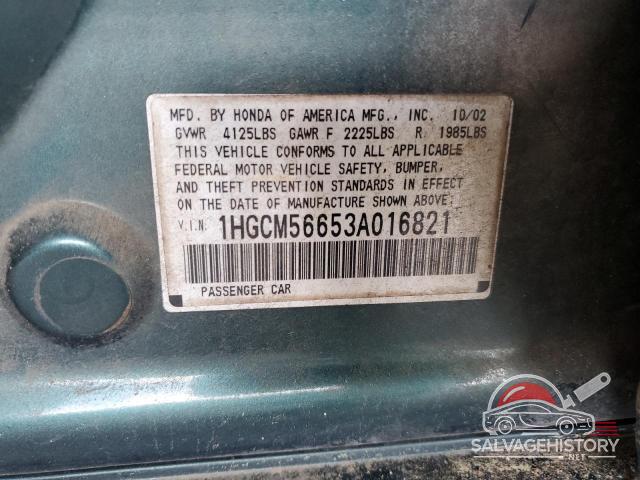 1HGCM56653A016821 2003 HONDA ACCORD photo no. 12