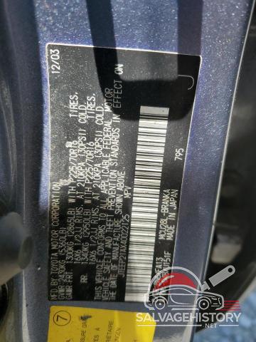 JTEEP21AX40022125 2004 TOYOTA HIGHLANDER photo no. 13