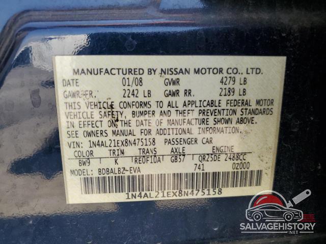 1N4AL21EX8N475158 2008 NISSAN ALTIMA photo no. 13