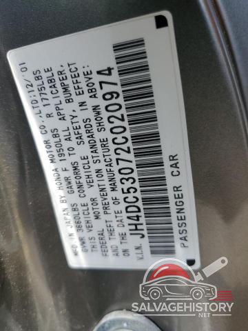 JH4DC53072C020974 2002 ACURA RSX photo no. 12