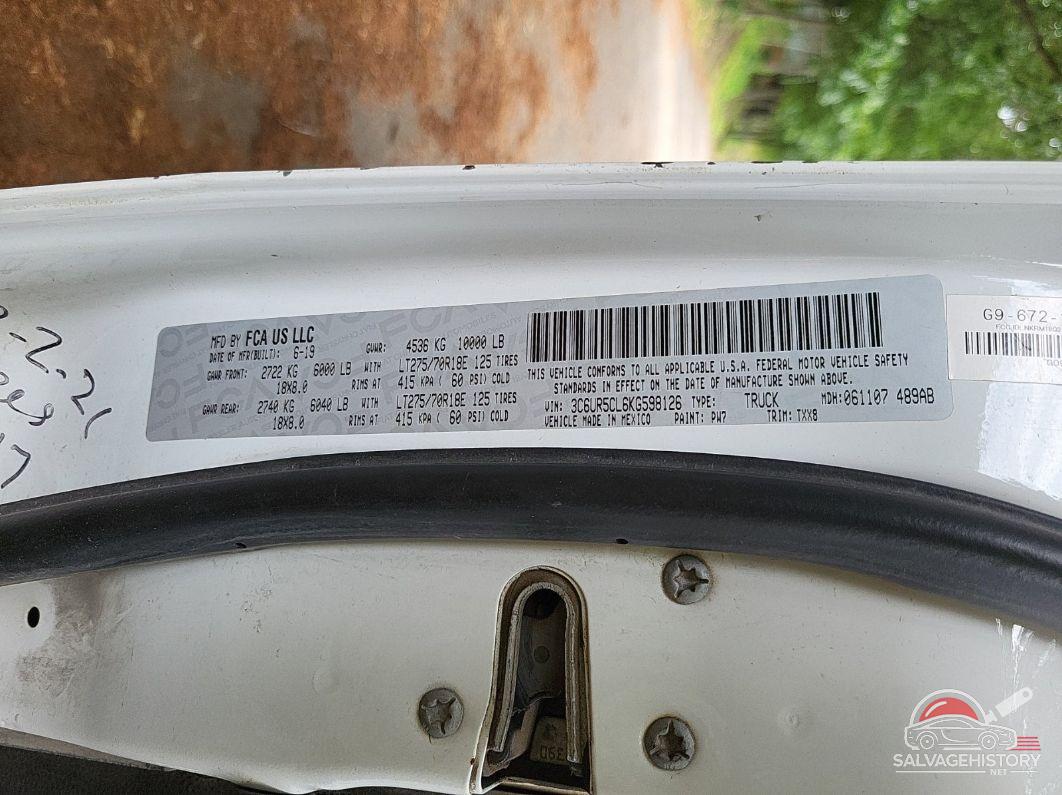 3C6UR5CL6KG598126 2019 RAM 2500 photo no. 12