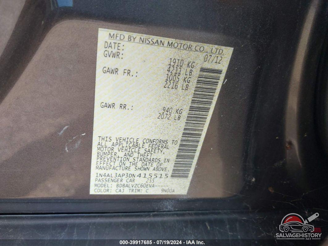 1N4AL3AP3DN415515 2013 NISSAN ALTIMA photo no. 9