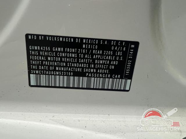 3VWC17AU8GM523159 2016 VOLKSWAGEN GOLF photo no. 10