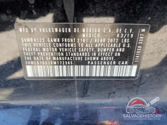 3VWCB7BU2KM172365 2019 VOLKSWAGEN JETTA photo no. 12