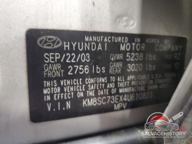 KM8SC73EX4U610823 2004 HYUNDAI SANTA FE photo no. 13