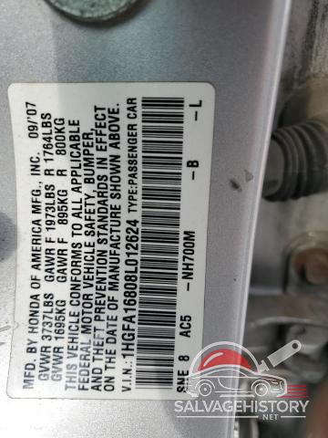 1HGFA16808L012624 2008 HONDA CIVIC photo no. 12