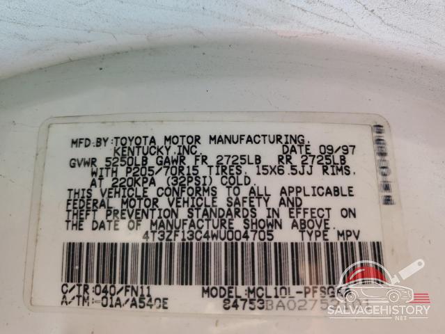 4T3ZF13C4WU004705 1998 TOYOTA All Models photo no. 13