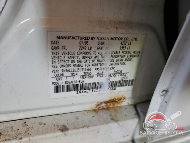 1N4AL11E15C951668 2005 NISSAN ALTIMA photo no. 12