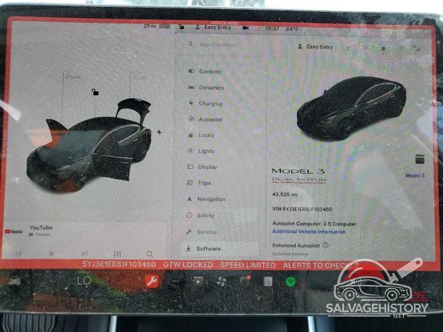 5YJ3E1EB8JF103460 2018 TESLA MODEL 3 photo no. 9