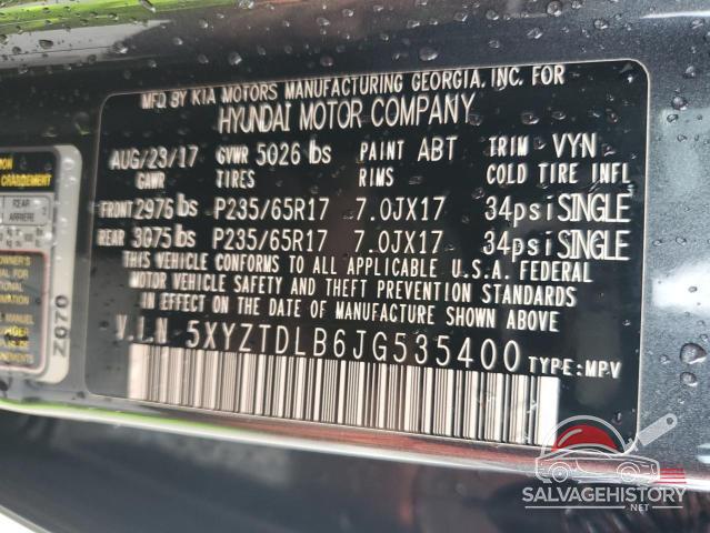 5XYZTDLB6JG535400 2018 HYUNDAI SANTA FE photo no. 13