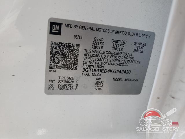 3GTU9DED4KG242430 2019 GMC SIERRA photo no. 12