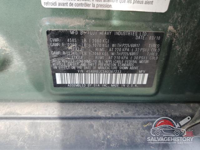 4S4BRBJC5A3367233 2010 SUBARU OUTBACK photo no. 12