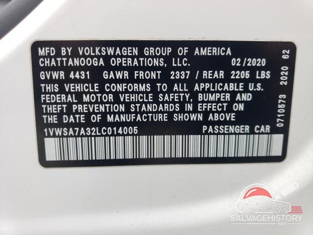 1VWSA7A32LC014005 2020 VOLKSWAGEN PASSAT photo no. 12