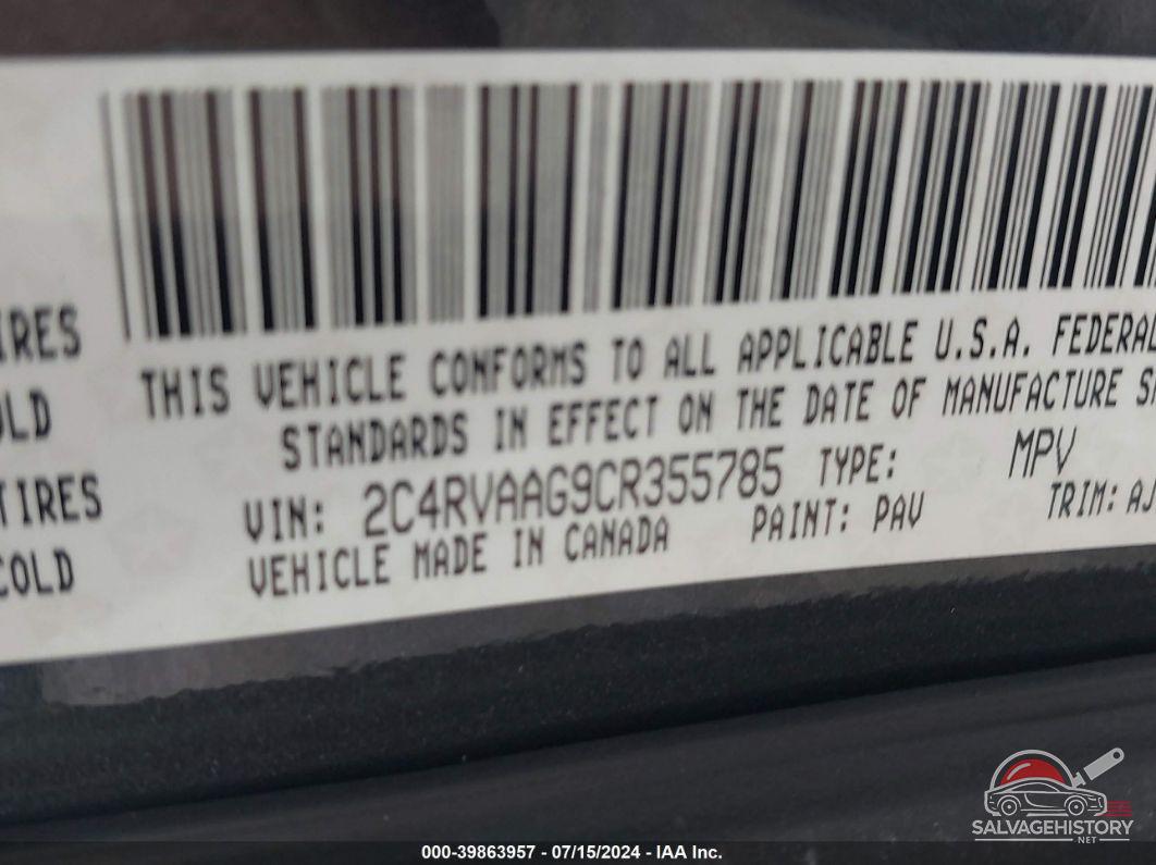 2C4RVAAG9CR355785 2012 VOLKSWAGEN ROUTAN photo no. 9