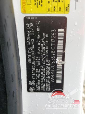 WBANU53528CT17283 2008 BMW 5 SERIES photo no. 12