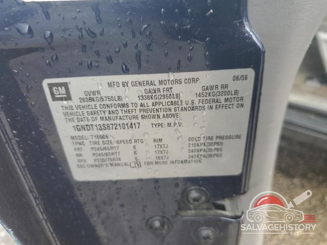 1GNDT13S872101417 2007 CHEVROLET TRAILBLZR photo no. 12