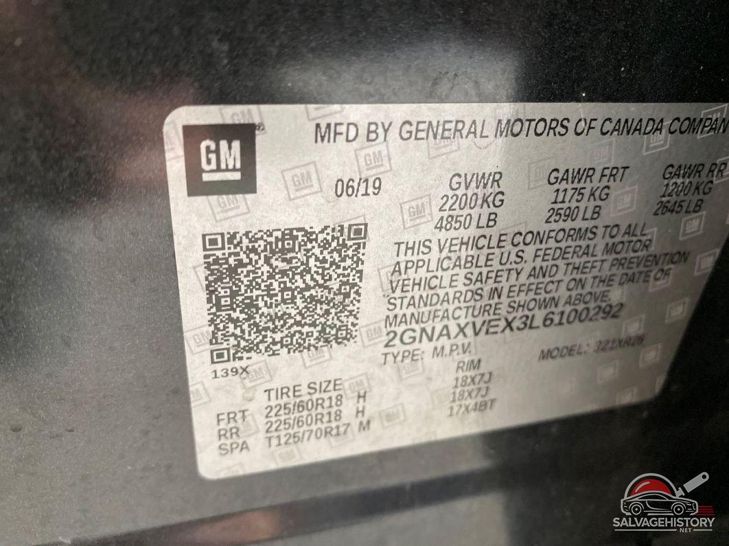 2GNAXVEX3L6100292 2020 CHEVROLET EQUINOX photo no. 3