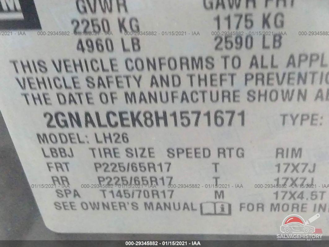 2GNALCEK8H1571671 2017 CHEVROLET EQUINOX photo no. 9