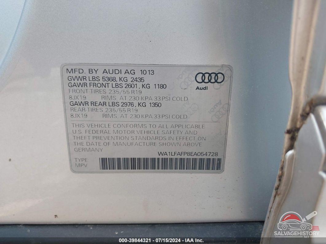 WA1LFAFP8EA054728 2014 AUDI Q5 photo no. 9