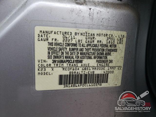 3N1AB6AP0CL610598 2012 NISSAN SENTRA photo no. 12