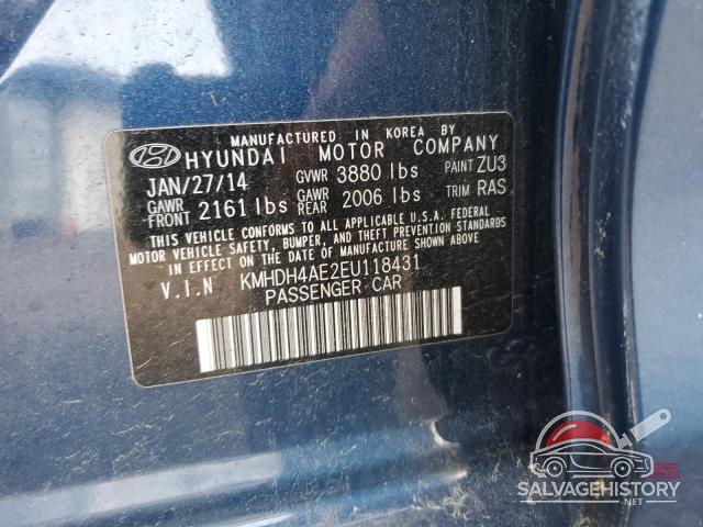 KMHDH4AE2EU118431 2014 HYUNDAI ELANTRA photo no. 12