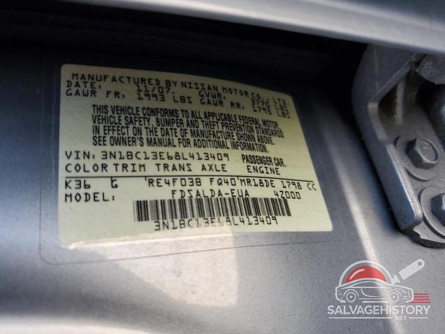 3N1BC13E68L413409 2008 NISSAN VERSA photo no. 12