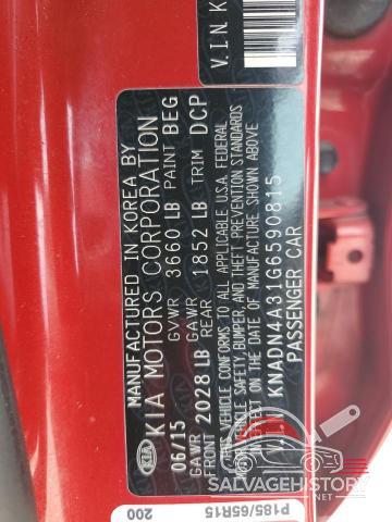 KNADN4A31G6590815 2016 KIA RIO photo no. 12