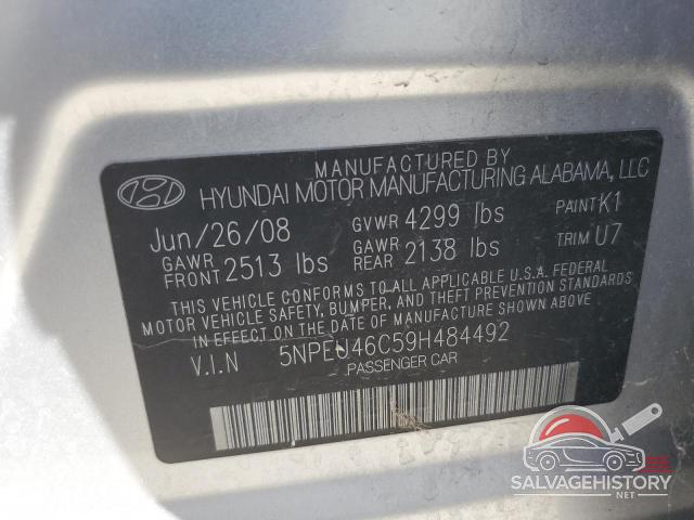 5NPEU46C59H484492 2009 HYUNDAI SONATA photo no. 12