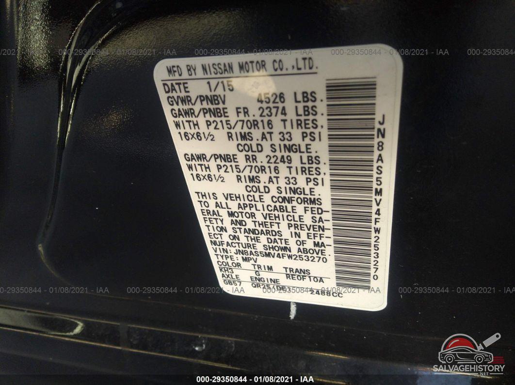 JN8AS5MV4FW253270 2015 NISSAN ROGUE SELECT photo no. 9