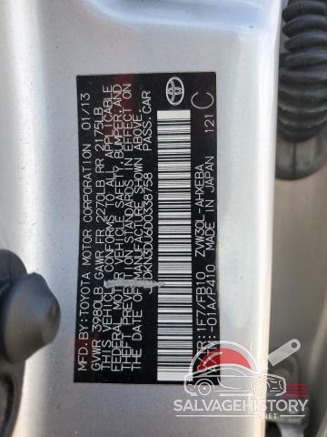 JTDKN3DU6D0338758 2013 TOYOTA PRIUS photo no. 13