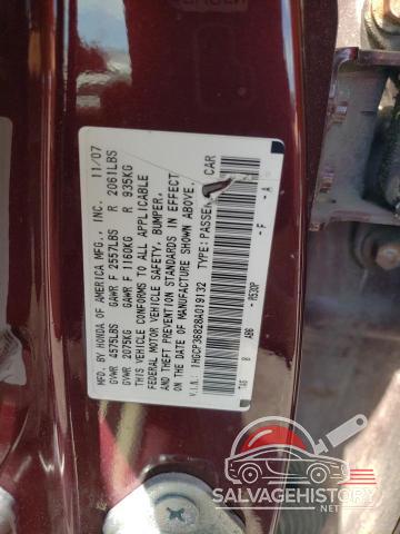 1HGCP36828A019132 2008 HONDA ACCORD photo no. 12