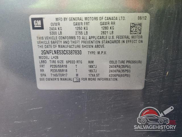 2GNFLNE53C6387830 2012 CHEVROLET EQUINOX photo no. 13