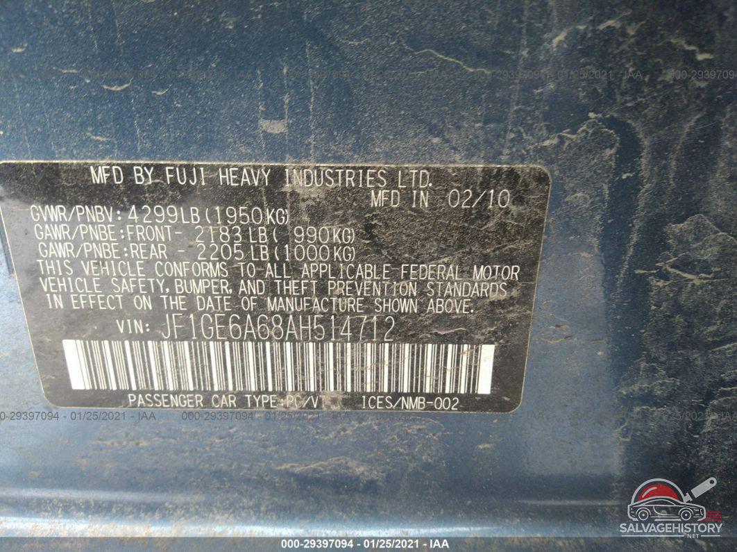 JF1GE6A68AH514712 2010 SUBARU IMPREZA SEDAN photo no. 9